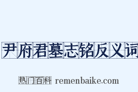尹府君墓志铭反义词是什么意思的图片